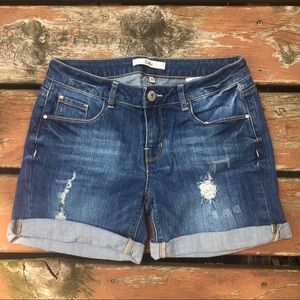 Dex Distressed Cuffed Denim Shorts